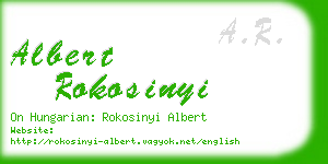 albert rokosinyi business card